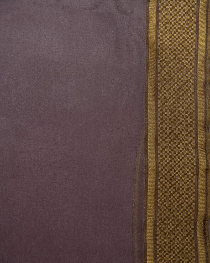 Purple Saree with Golden Border