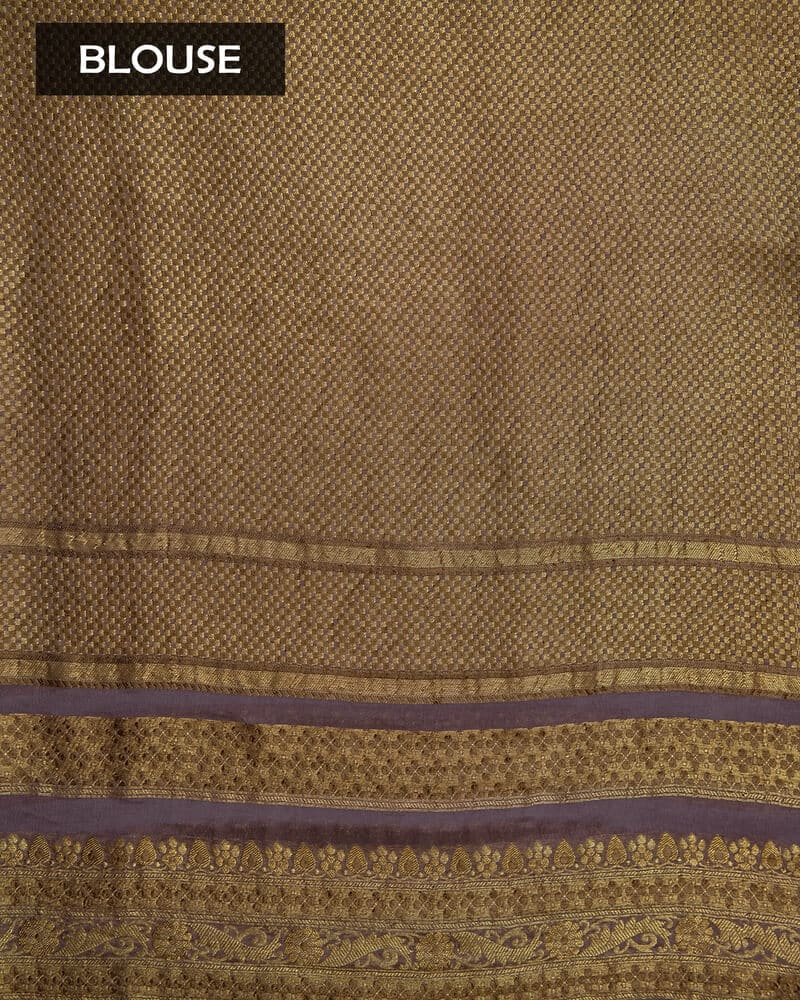 Purple Saree with Golden Border