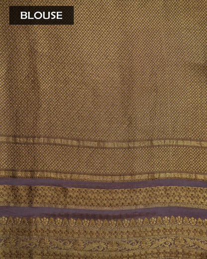 Purple Saree with Golden Border